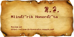 Mlinárik Honoráta névjegykártya